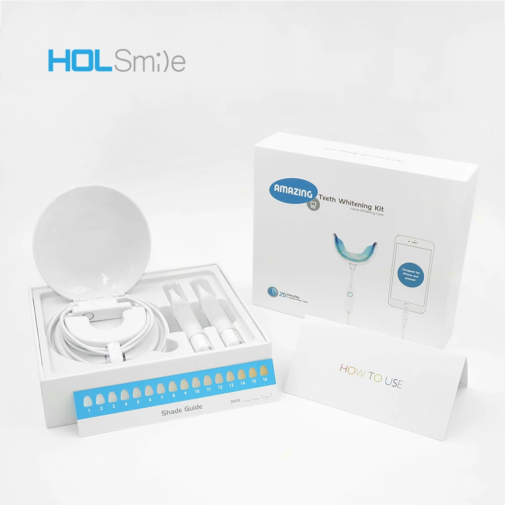 Hot Sale Phone Smart LED Teeth Whitening Kit With Patent CE approved
