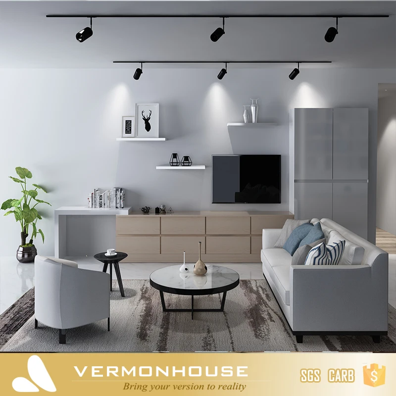 2021 Hangzhou VERMONT European Style Wooden TV Cabinet, Living Room Simple TV Stand Wooden Furniture