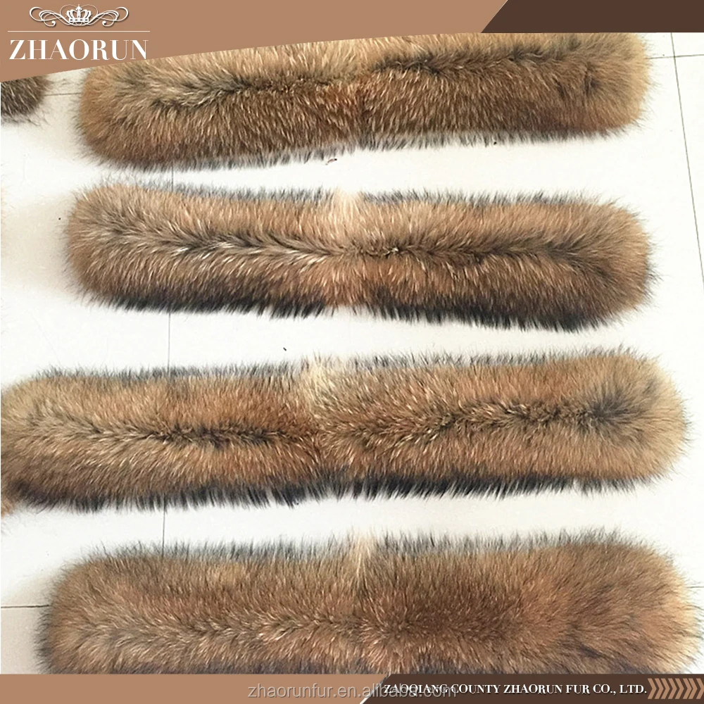 Detachable Natural Real Raccoon Fur Collar Wholesale Custom Sale