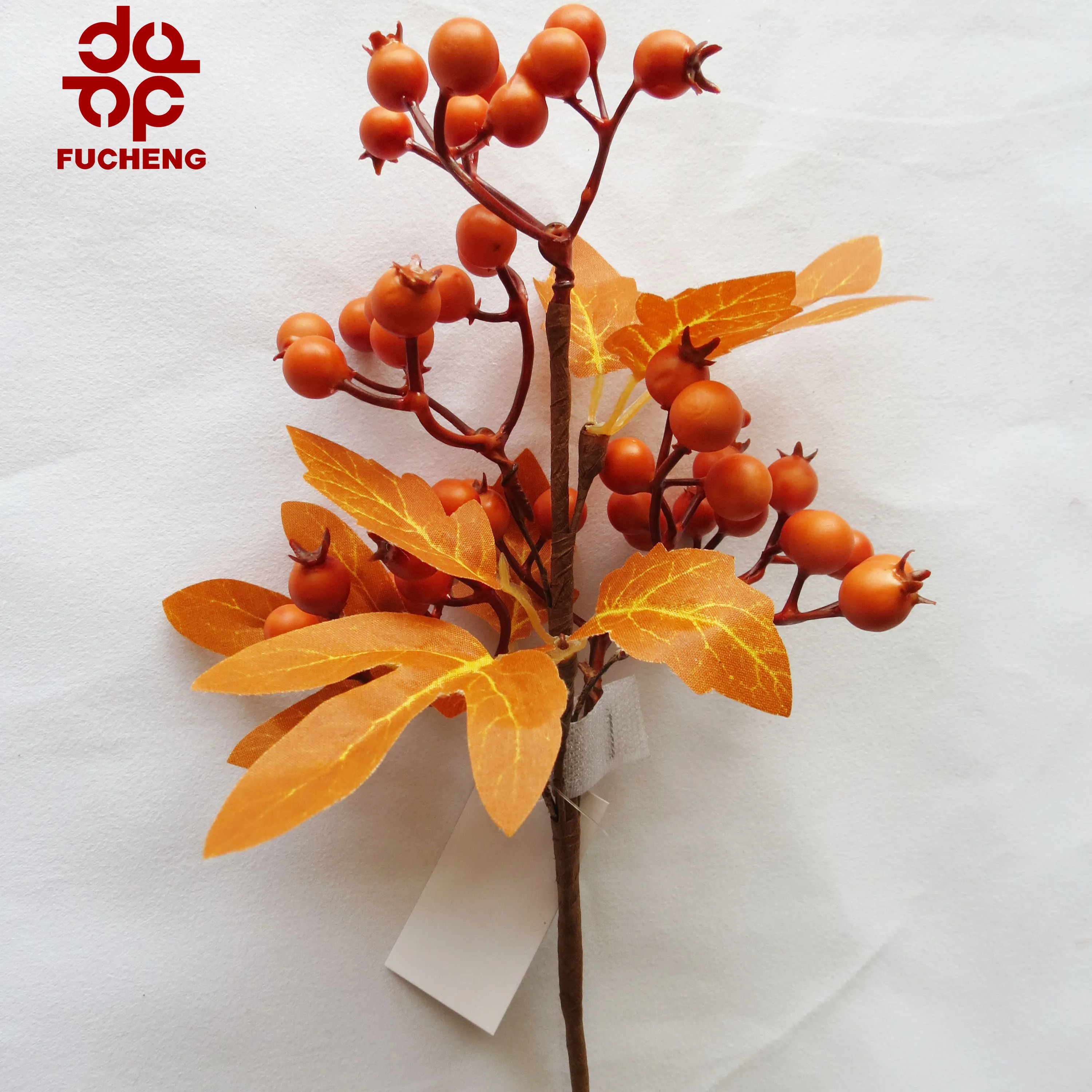 Wholesale quality autumn berry artificial silk flower with dried flowers leaves branch for bouquet wall backdrop fall decoration