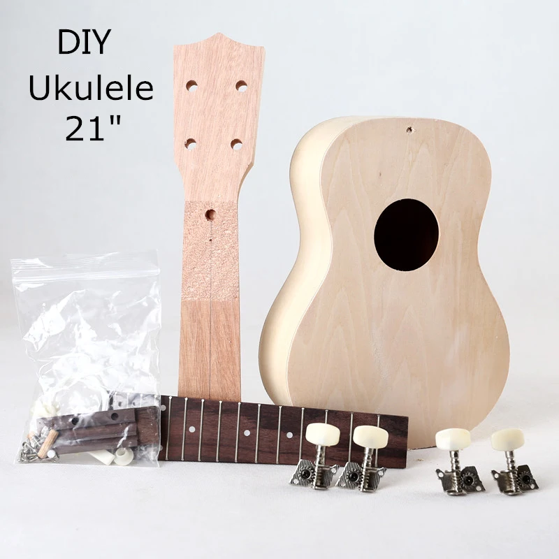 Wholesale 21 inch unfinished Ukulele Wooden DIY Kit for Kids