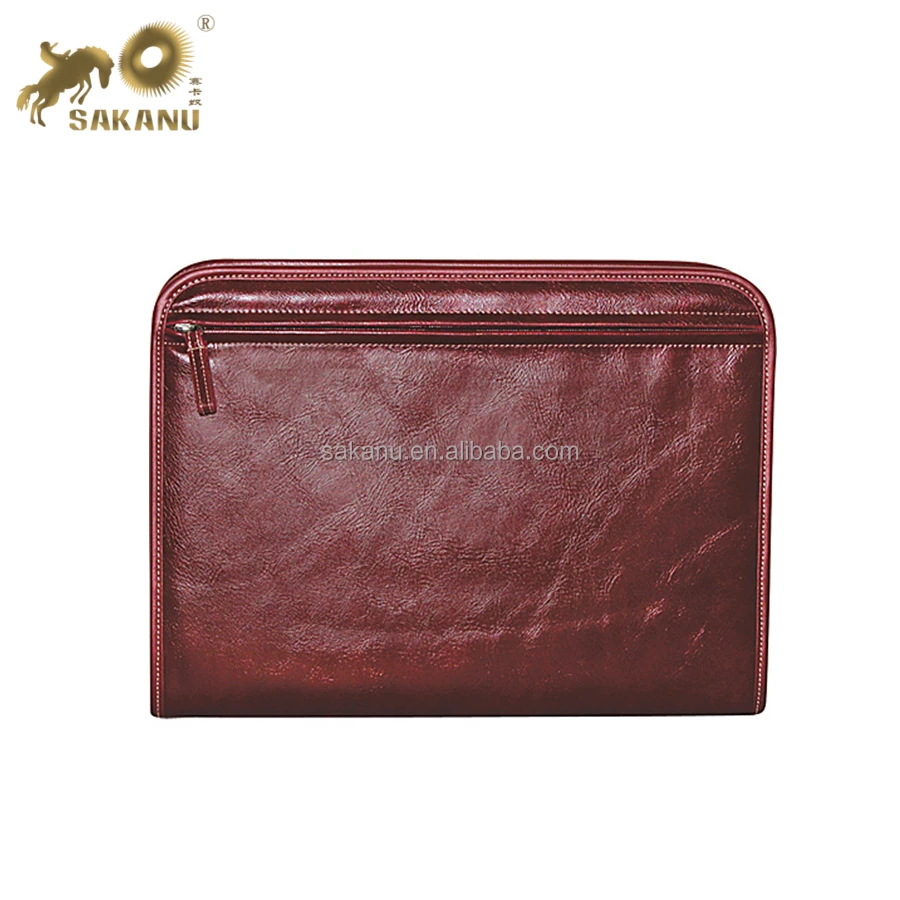 A4 PU leather accordion file folder portfolio padfolio