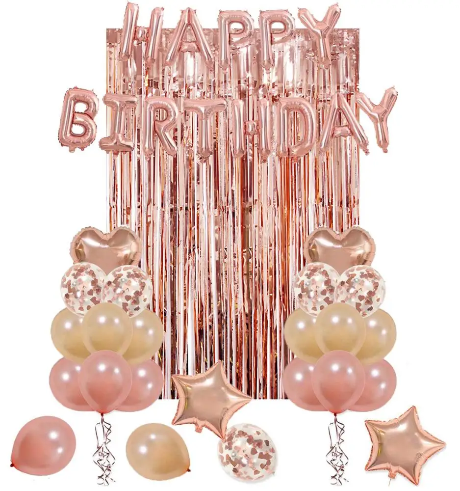 
PARTYCOOL аксессуары для вечеринки принадлежности для дня рождения шары для девочек розовое золото украшения  (62198937822)