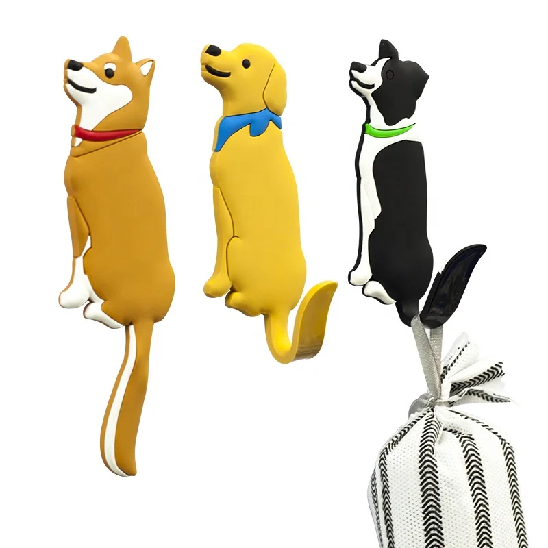 NEW arrivals PVC Hook Customized Door Fridge Sticker Seamless Adhesive Animal Refrigerator Hook without Magnets