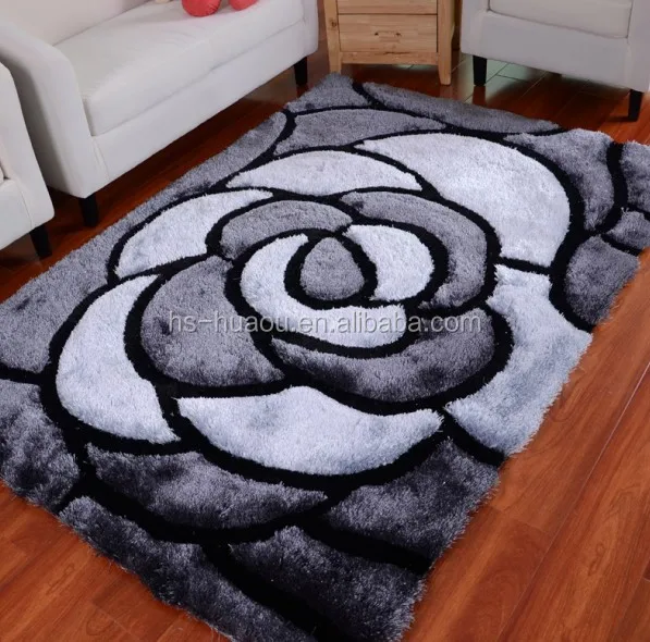 
chinese silk shaggy Polyester 3d Carpet 