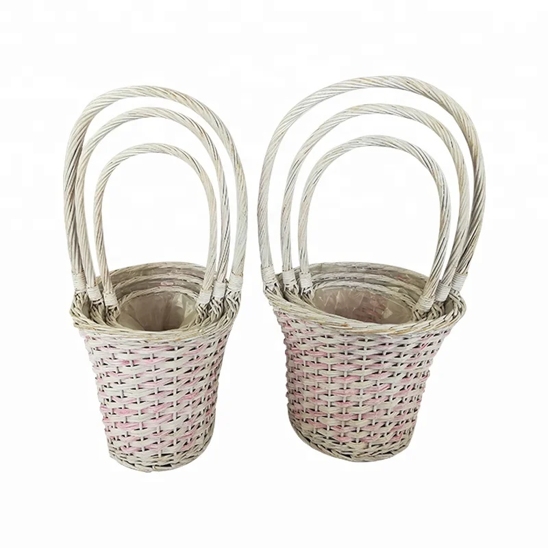 
Classical style willow flowers storage basket 