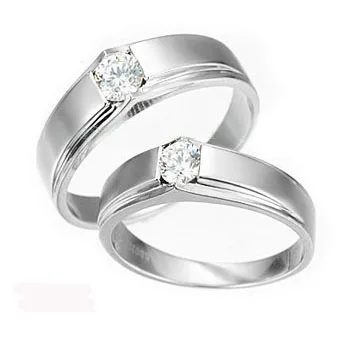 Queen and king couple popular delicate 925 silver wedding ring