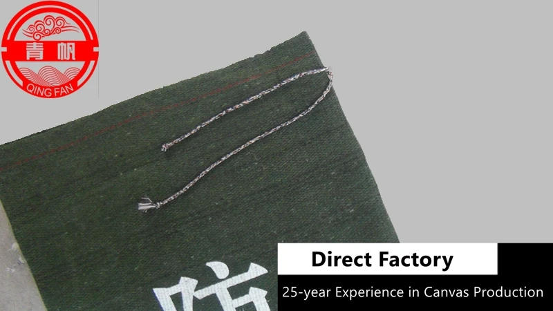 30cm*70cm Green Polyester-Cotton Blend Canvas Fabric Water Permeable Flood Sand Bags