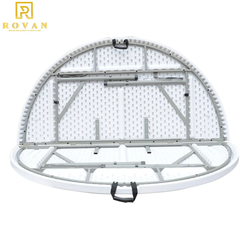 Durable Folding dining 6ft HDPE table top plastic round folding wedding tables for events