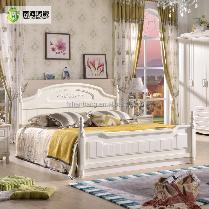 Оптовая продажа белый спальный гарнитур английский страна стиль мебели