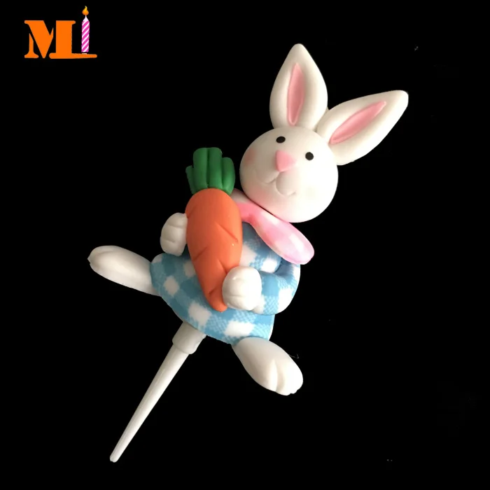 
Fully Qualified Cake Decoration Cute Easter Bunny Polymer Clay 