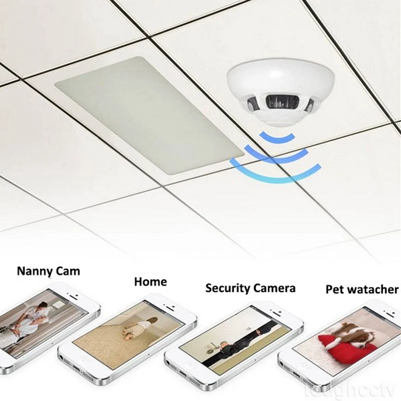Made in China mini dv wifi p2p 1080p wireless DV smoke detector hidden camera  wholesale