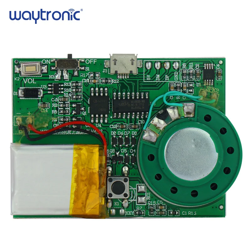 USB Free Download Programmable MP3 Music IC Chip for Box Greeting Card