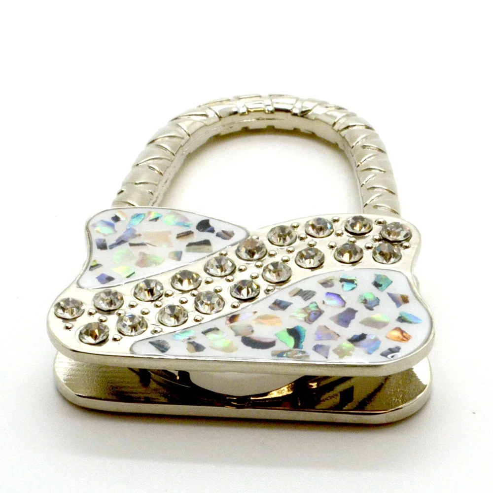 Custom design metal folding zinc alloy woman handbag hook hang for bag