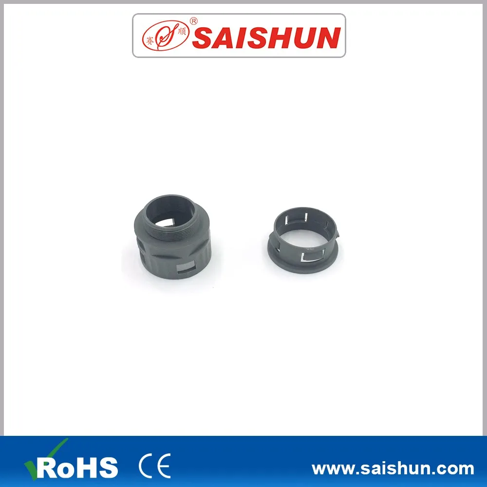 Nylon Plastic Flexible Screwed Conduit Quick Connector Fittings For Pipe