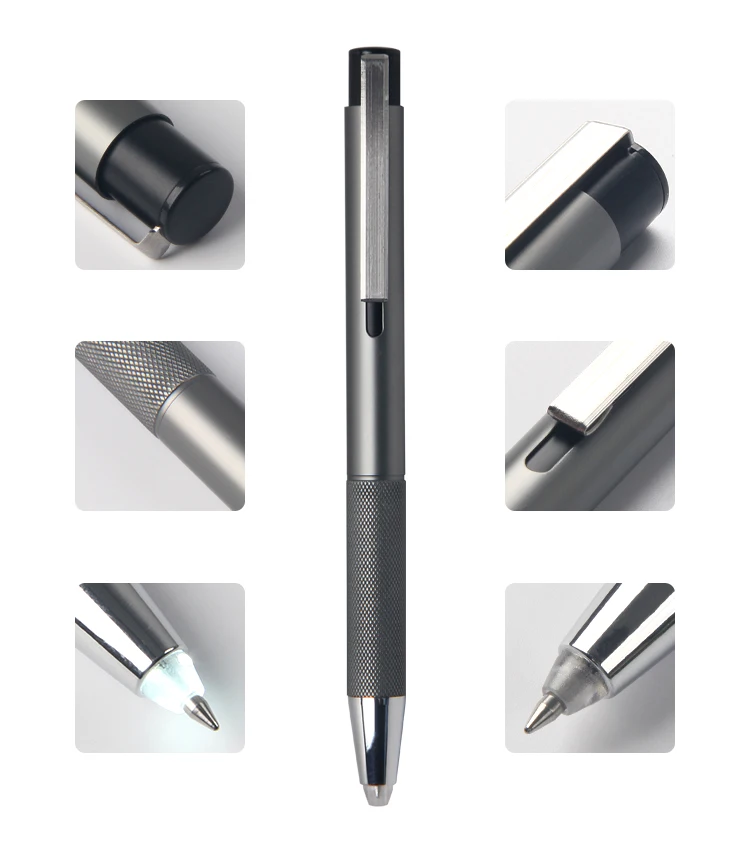 New model promotion gift led metal click ball pen with led light tip pen