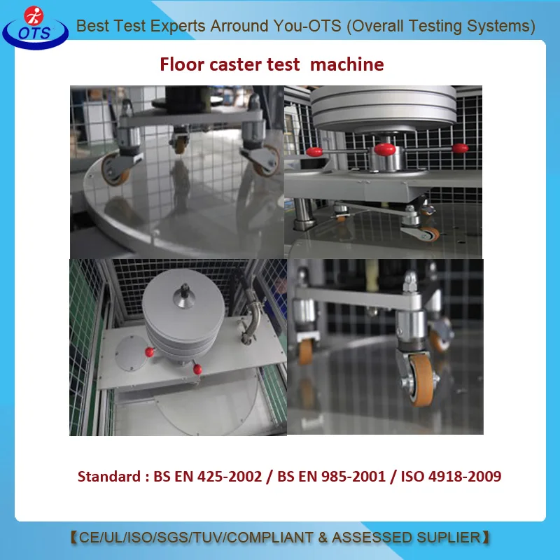 EN-425 EN 985 ISO 4918 Floor Covering Caster Effect Test Equipment Castor Floor Friction Durability Test Machine