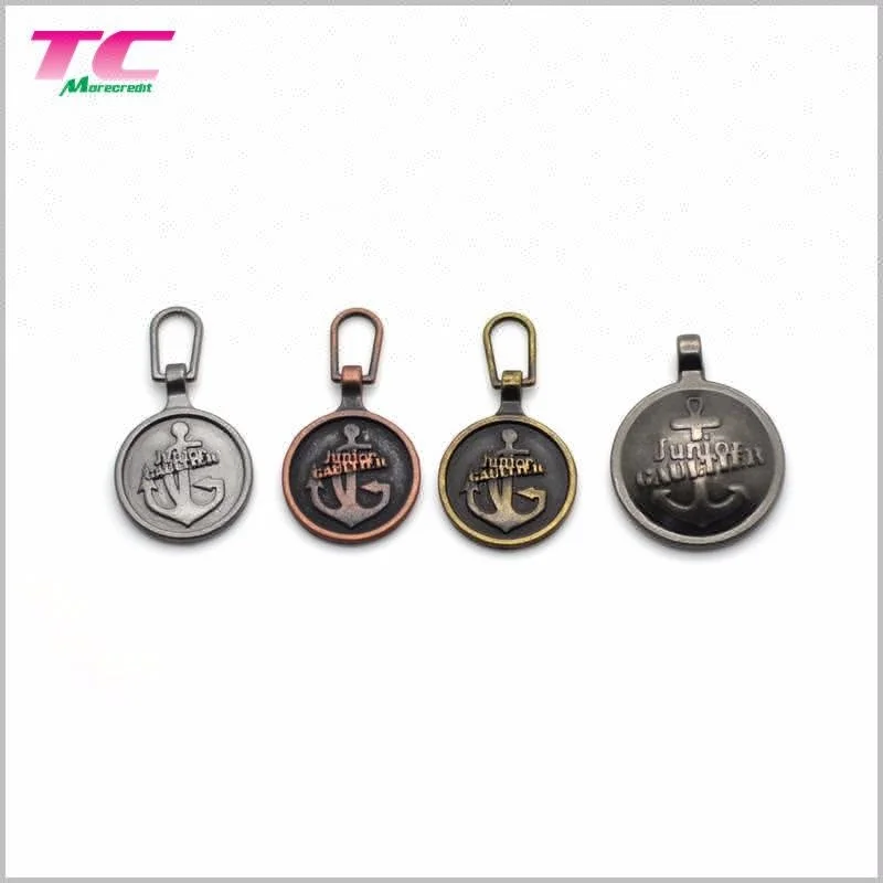 Factory Price Custom Metal Zipper Pull Charms for Brand Clothing Metal Zipper Puller