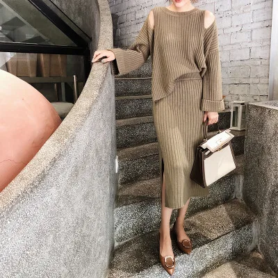 
Knitwear two set high quality cashmere women sweater 