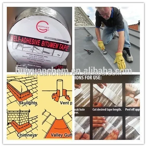 aluminium surface ,HDPE surface ,Self adhesive flashing tape for building waterproof