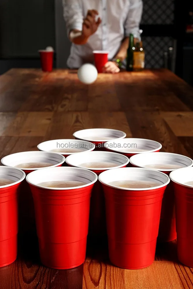 16OZ PVC Box Package Beer Pong Drinking Game with Beer Cup and Balls Set Disposable
