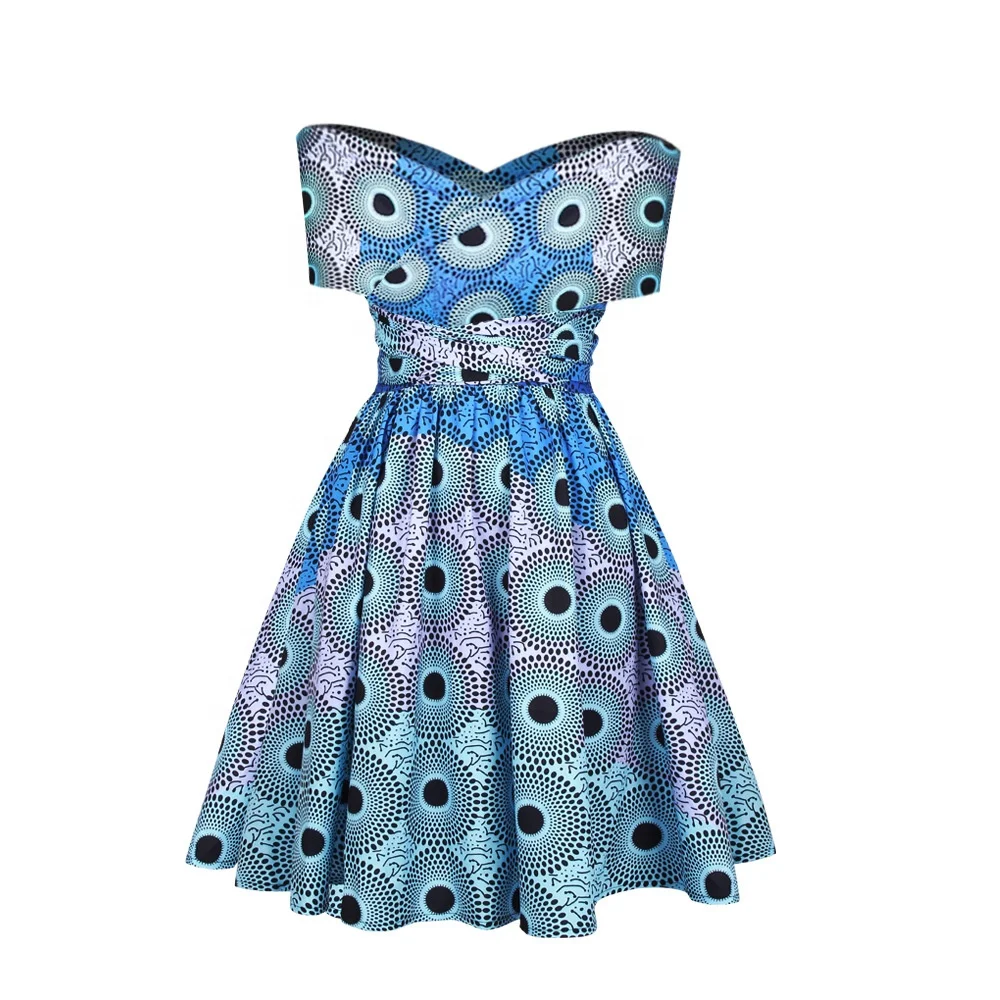 2019 New Collection Fashion Printed African Fancy Kitenge Dress Designs Women Party Dresses