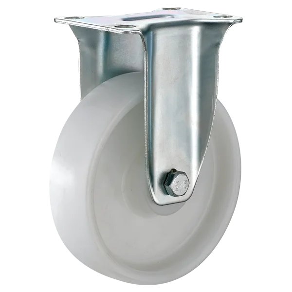 4 inch White PP Medium duty Stainless Steel Fixed Casters