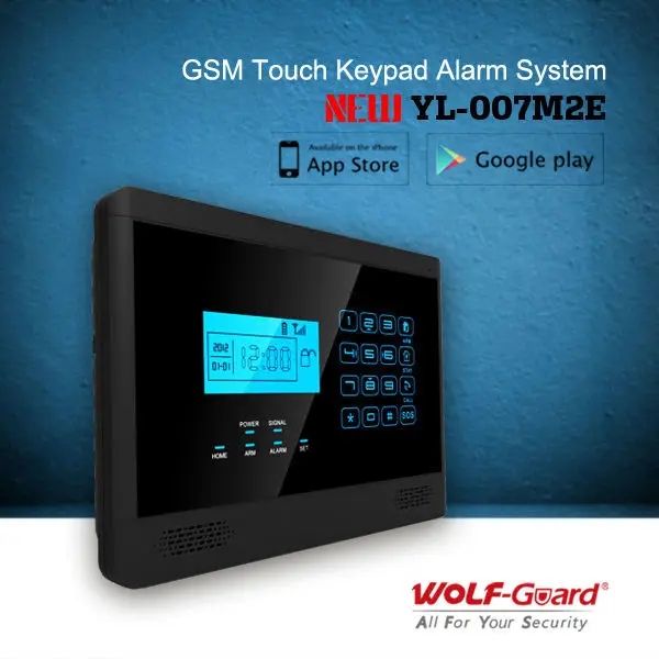 завод наряды! горячих новых gsm беспроводной домашней сигнализации система с жк-дисплеем и сенсорной клавиатурой