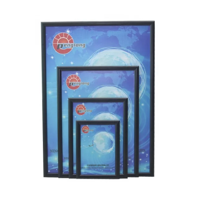 Black color mitred corner wall mounted snap poster frame 27x40 inches