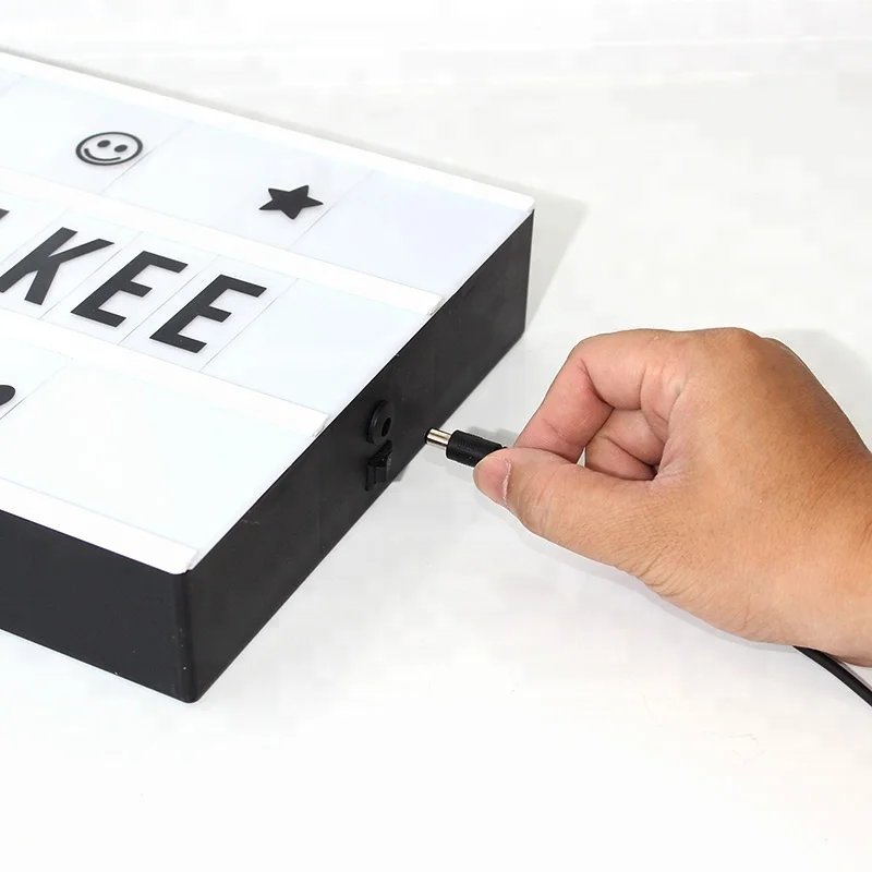 RGB Color LED Letters Night Lamp Plastic LED Color Change Cinema LightBox A4 LED Cinematic Light Box With Letters