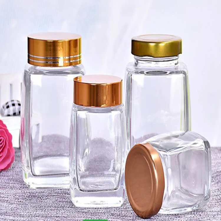 Unique Square Shape 750Ml 375Ml 500G 1000G 1Kg Soy Sauce Bottle Glass Pizza Sauce Jar With Aluminum Lid