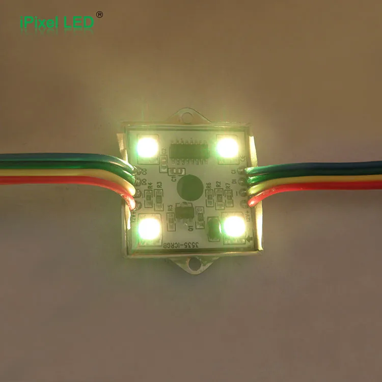 Multi color smart metal case pixel rgb led Square Module ws2801- 4LEDs