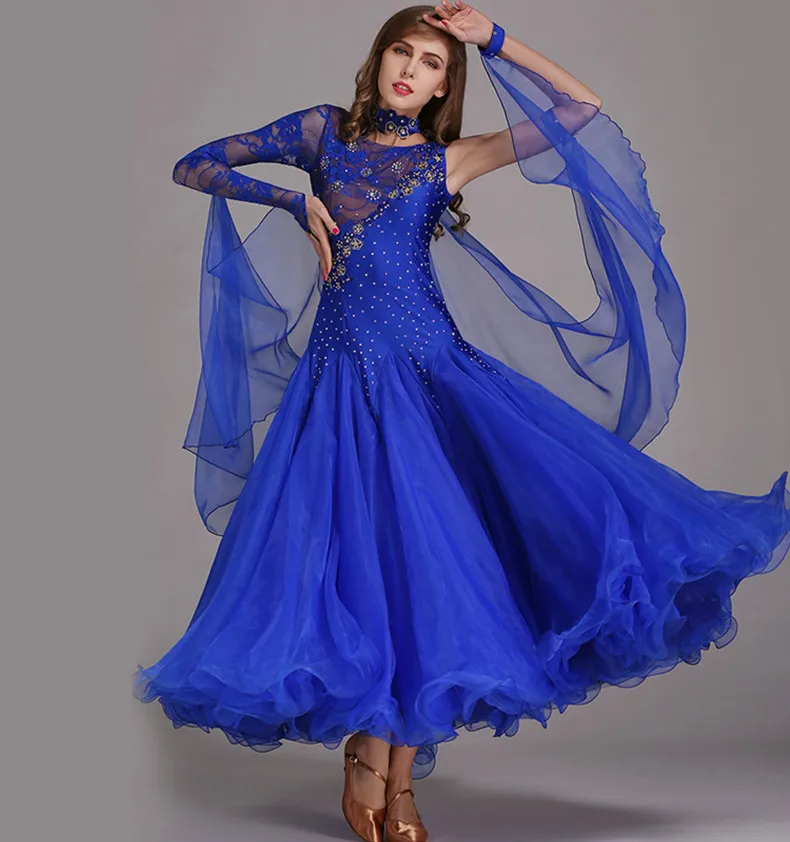 Elegent Competition Performance Wear Flamenco Waltz Ballroom Dance Dress