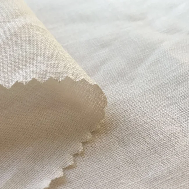 natural breathable wholesale 100% pure white linen woven fabric for cloth