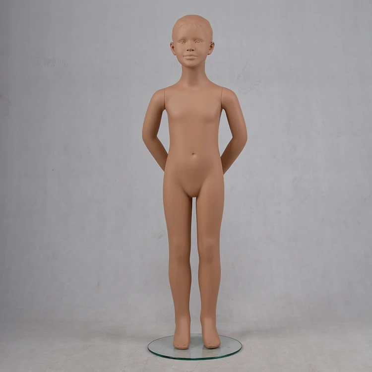 Carved head realistic face skin color full body little girl used child store mannequin for sale