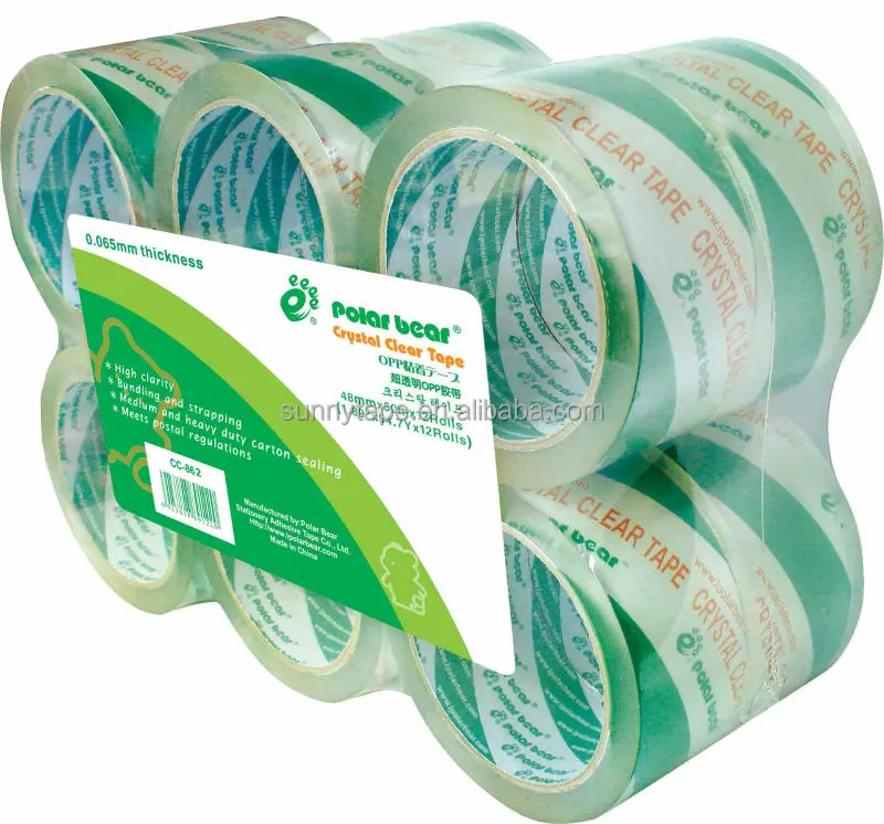 Low Noise 40mic X 48mm X 90y  Super Clear BOPP Adhesive Tape