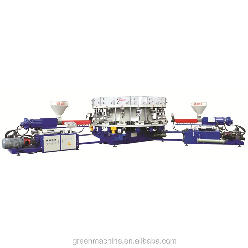 Ezhou Full automatic rotary two color shoe upper lasting making machine plastic shoe injection machine