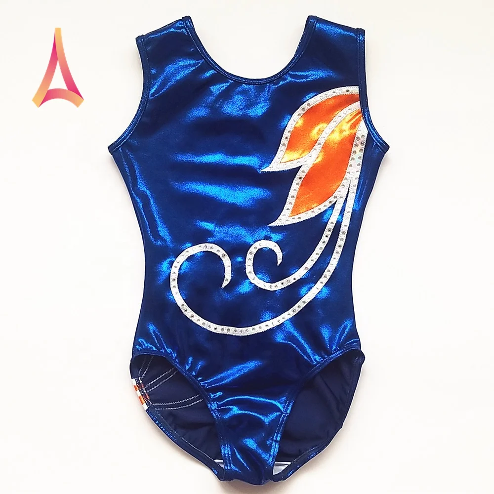 Bright Green Shiny Girls Gymnastics Leotards professional gymnastic leotard wear