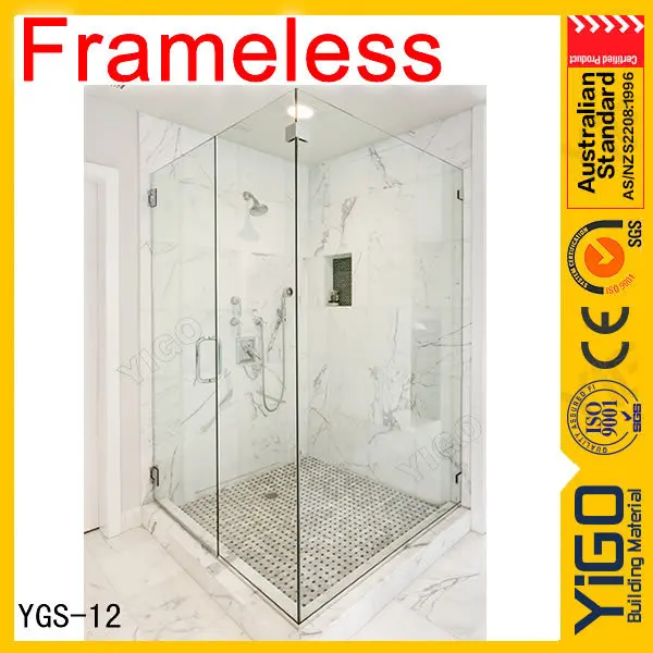 Бескаркасных угловая душевая кабина / угол душевые шторки / белый душевая кабина