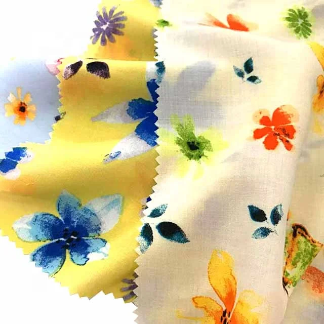 Best Selling 100% Printed Viscose Rayon Small Flower Print  Fabric For Women Dresses