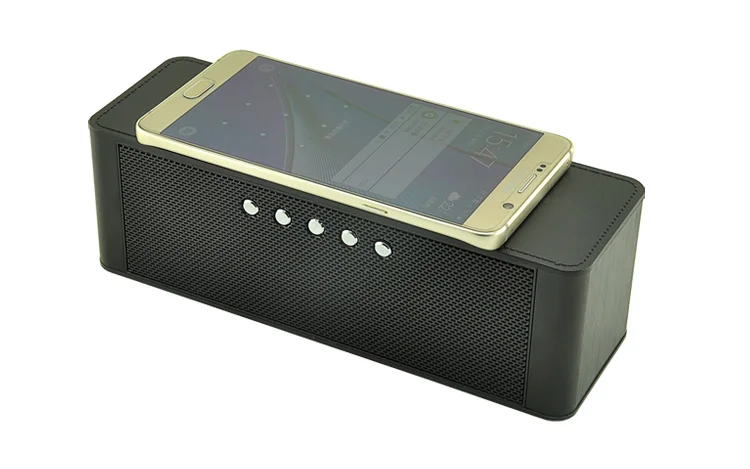 hot selling  blue  speaker wireless charger with radio and alarm Build-in Mic Support Time Displayer TF Card NFC