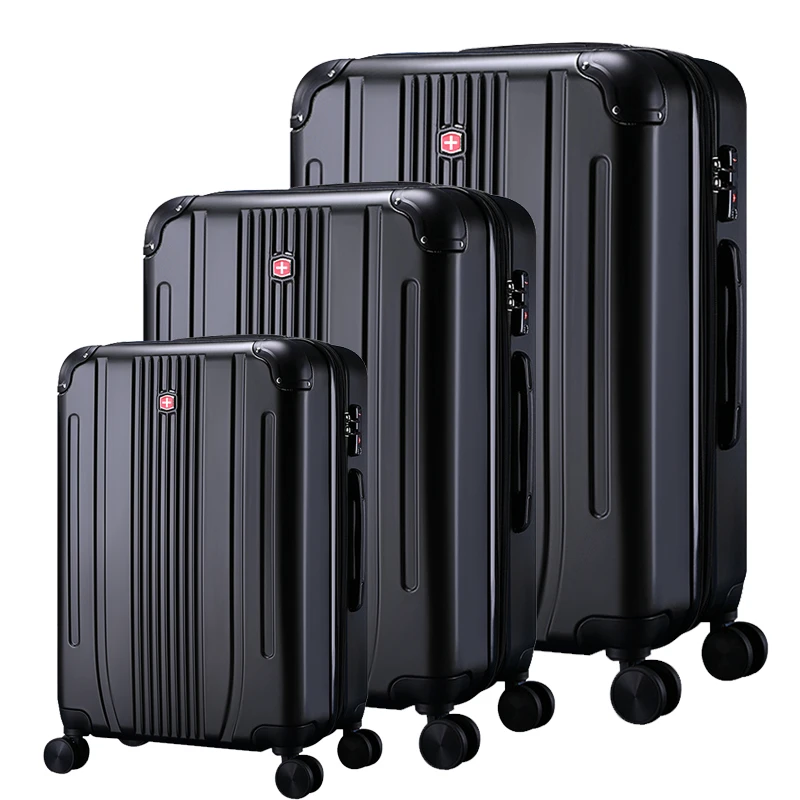 Stock 3pcs ABS&PC hard shell suitcases trolley luggage sky travel luggage sets