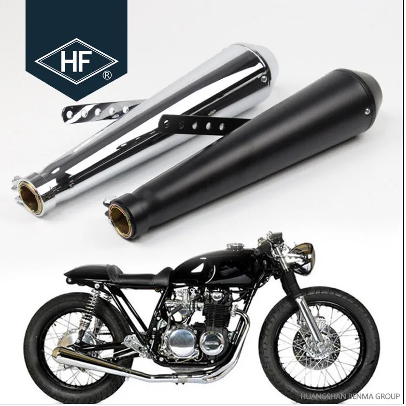 Factory Sell Aluminum 38-45mm Universal Cafe Racer CG Scooter Racing Motorcycle Exhaust Muffler