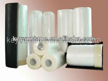 
pre-taped drop film for window and door wall protection 