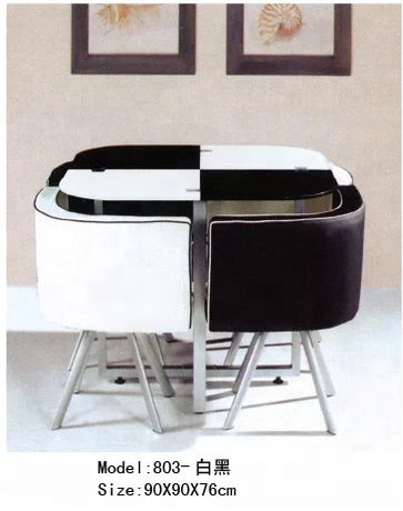 black and white tempered glass dinning table T9092A / glass dinner table /round dining table