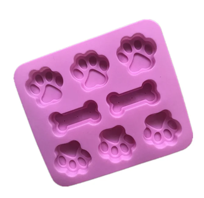 Food Grade 2-in-1 Puppy Dog Paw And Bone Silicone Molds For Chocolate  Candy Jelly Ice Cube Dog Treats
