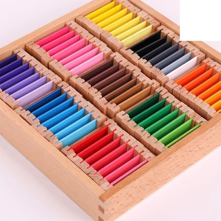 Montessori Sensorial Material Learning Color Tablet Box 1/2/3 Wood Preschool Training Kids Puzzle Educational Toys For Children