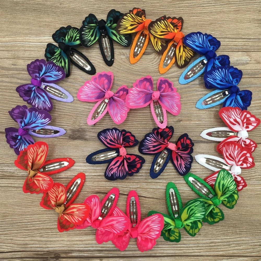 
Wholesale Baby child stereo butterfly hairpin simple cartoon thread bow clip elliptical water drop clip 