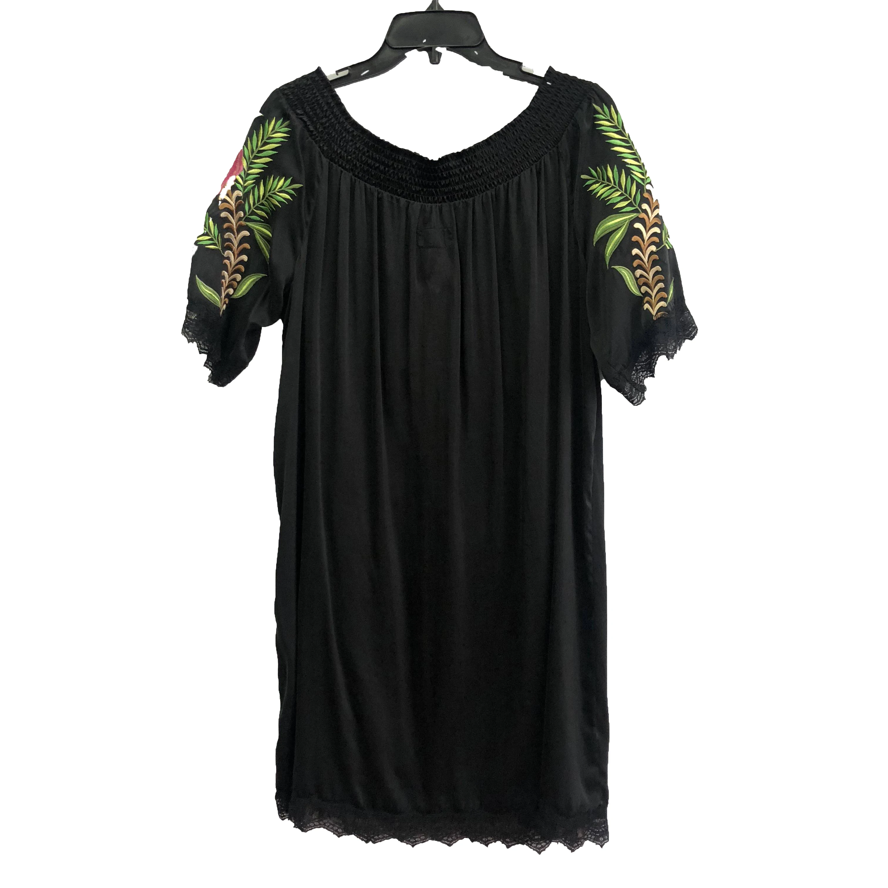 16mm Silk Stretch Satin Stone Washed Front Embroidery Short Sleeve Graceful Skirts for Women