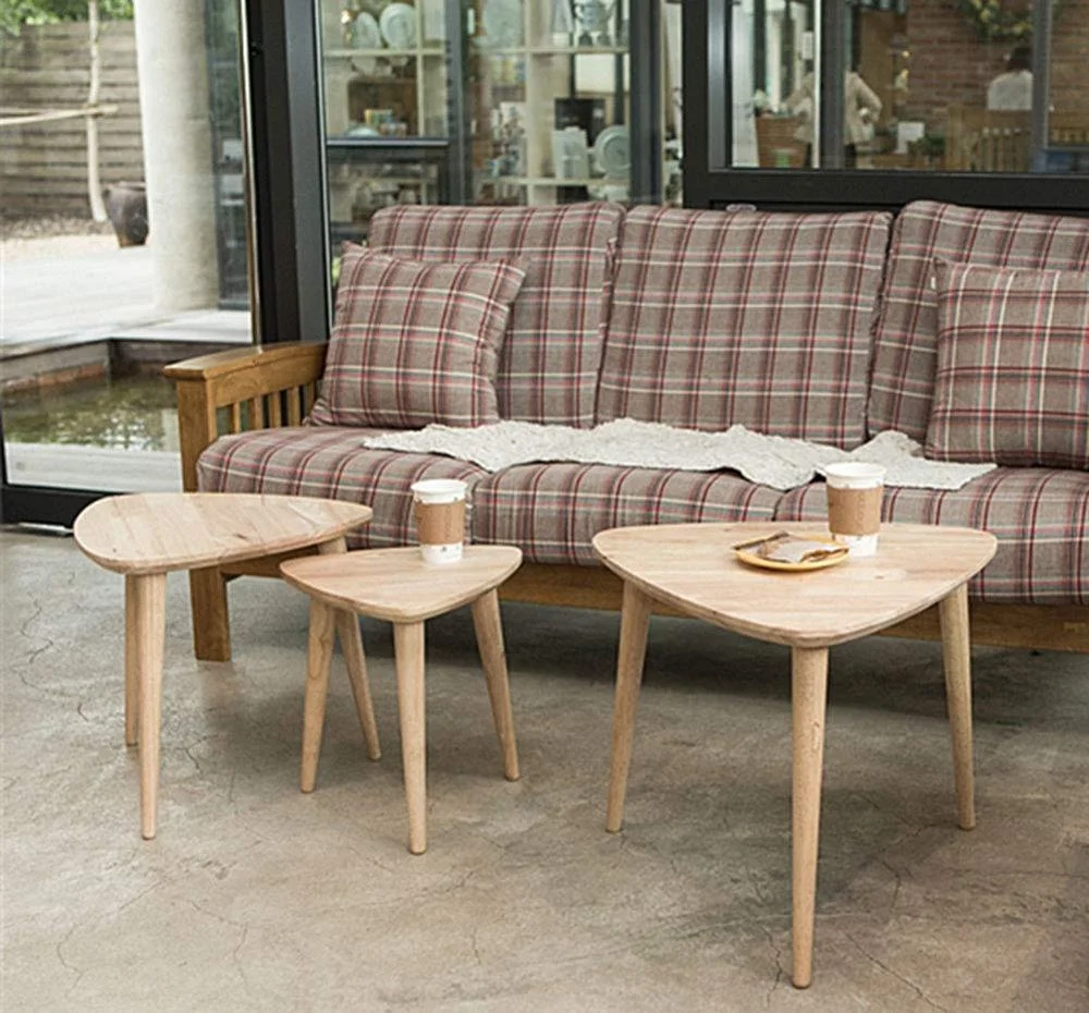 Exing Desk, Small Apartment Modern Minimalist Coffee Desk Environmental Protection Solid Wood Tea Table Triangle Table Suit